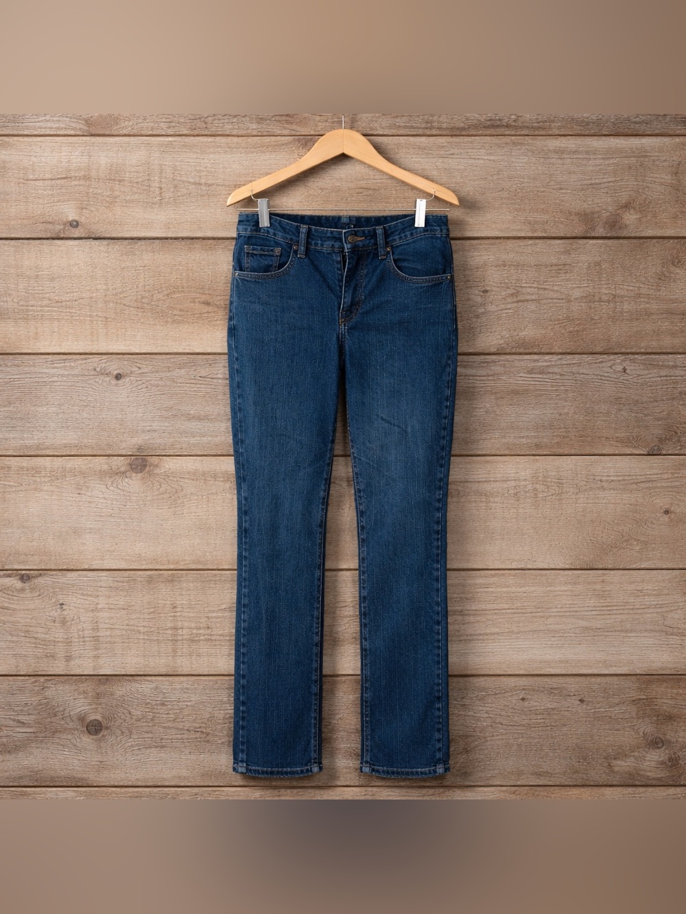 Rider 8M Distressed Bottom Straight Leg Cotton Spandex Jeans